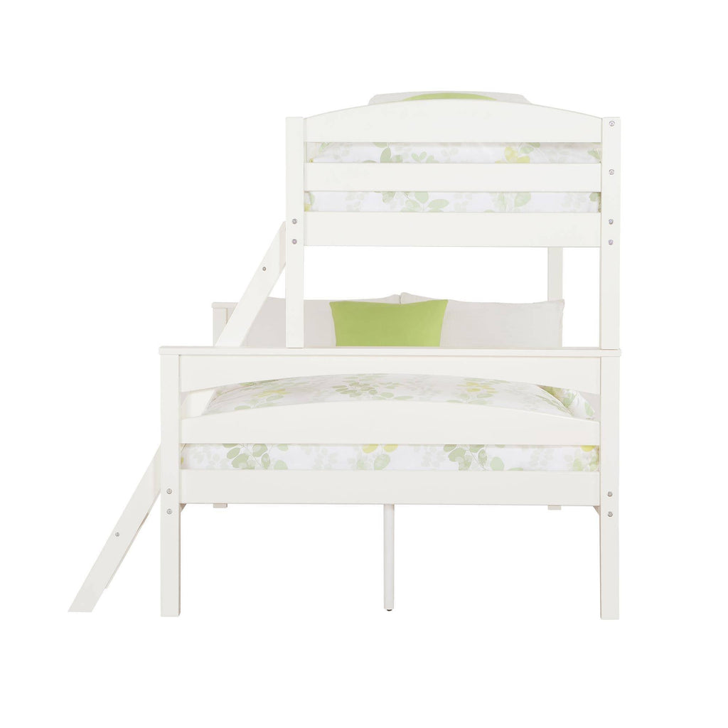 White Twin Over Full Wood Bunk Bed Frame D5640