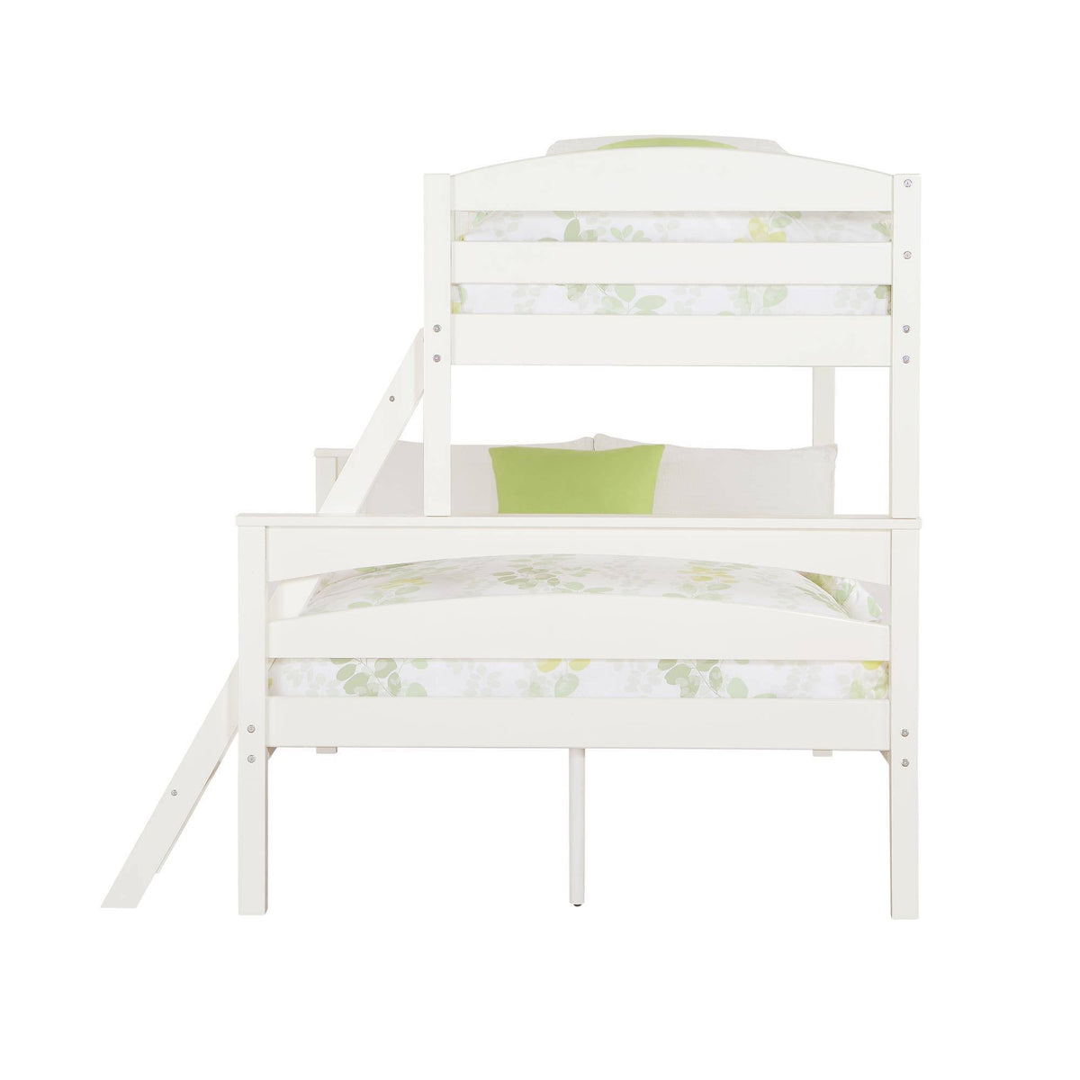 White Twin Over Full Wood Bunk Bed Frame D5640