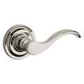 Silver Curved Passage Door Lever with Traditional Round Rose H8151
