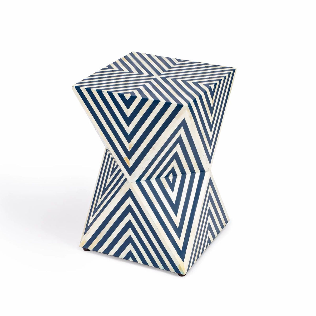Blue and White Bone Inlay End Table V33815
