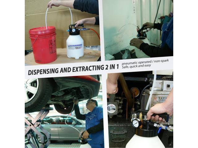 10L Two Way Pneumatic ATF Oil and Liquid Extractor with 14 Pcs Adapters N44740