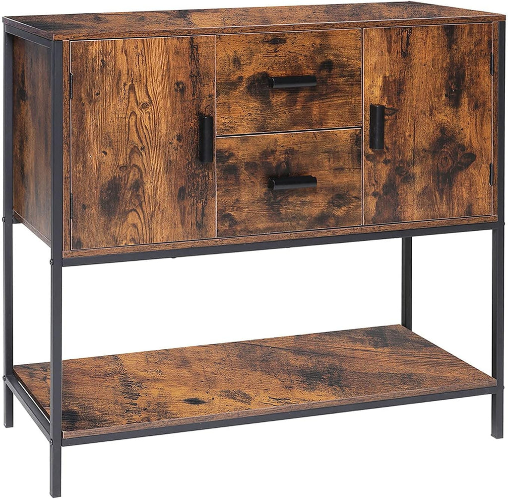 Rustic Brown Storage Cabinet with 2 Drawers S762