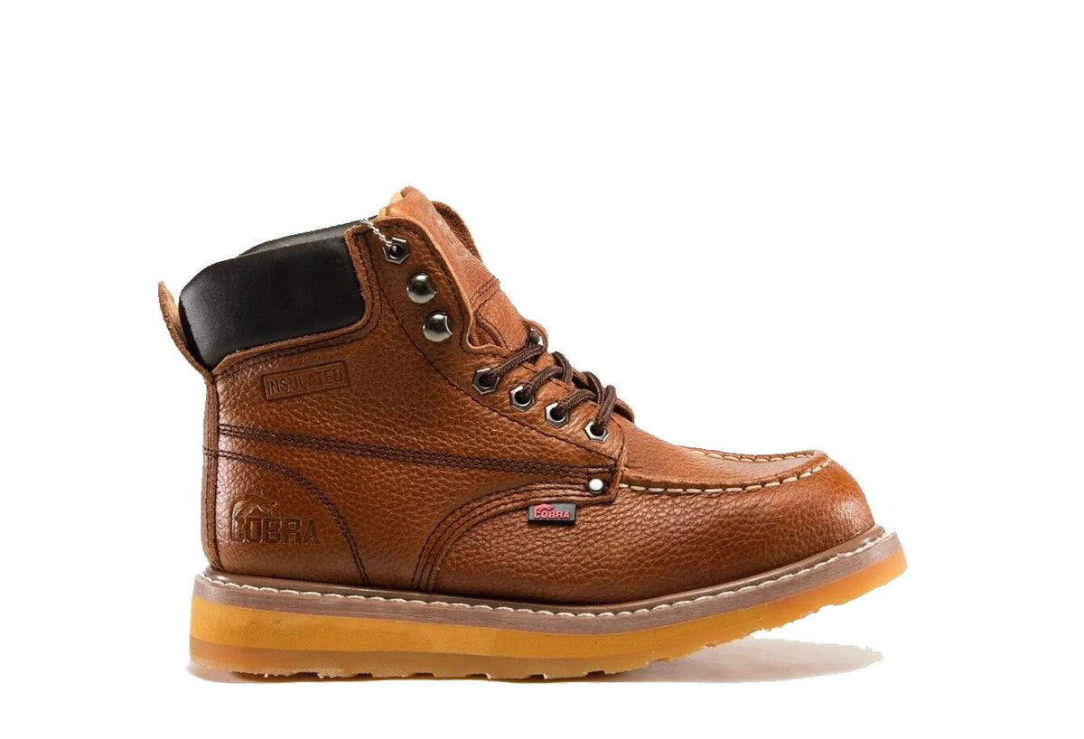 Dark Brown Genuine Leather Work Boots J475