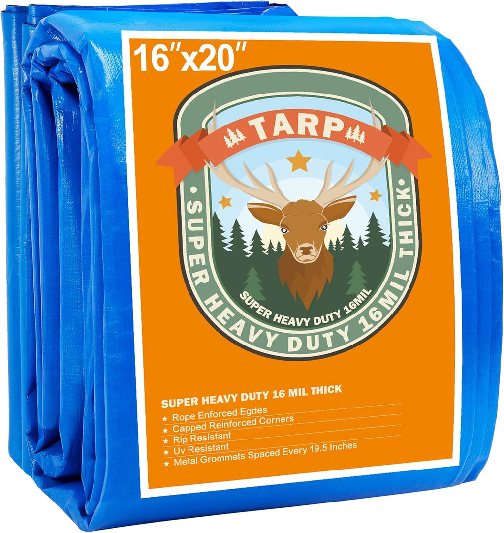 16 Mil Blue Poly Tarpaulin with Metal Grommets F957