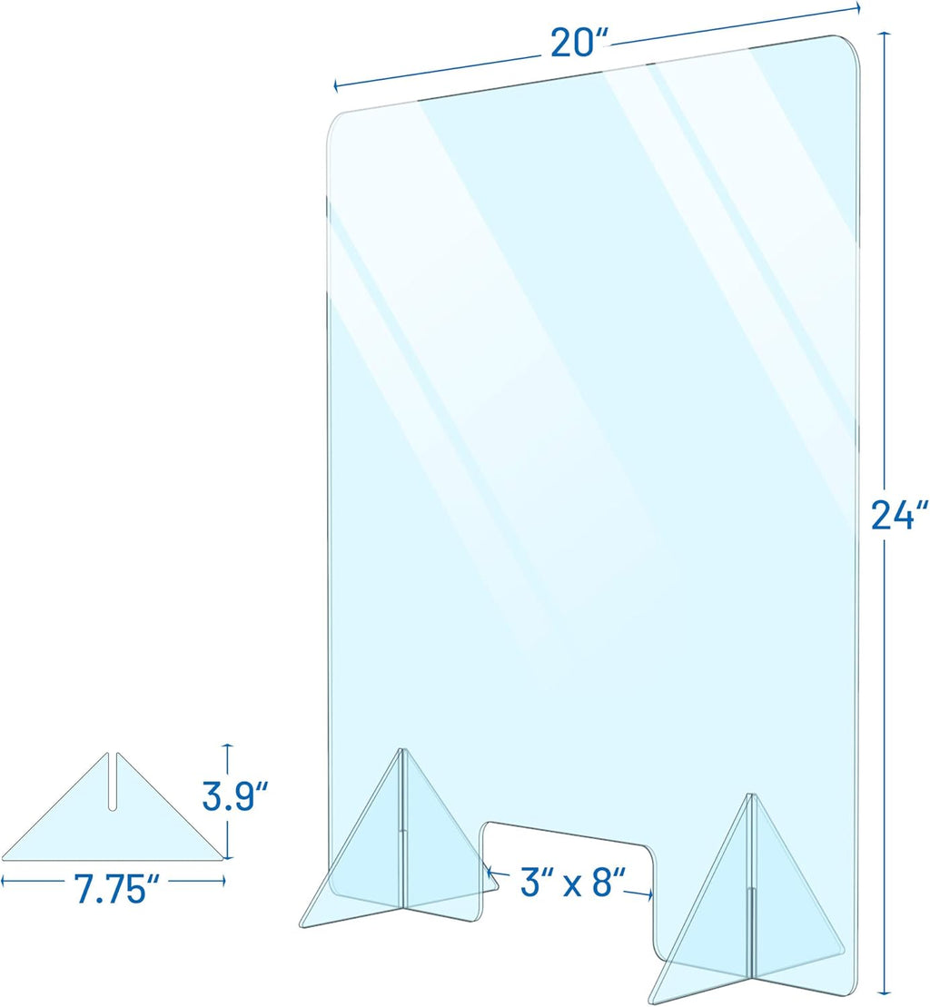Plexiglass Sneeze Guard Shield for Counter W48131
