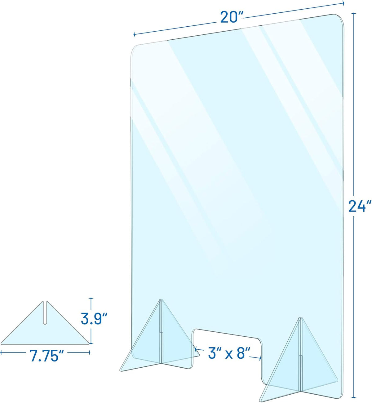 Plexiglass Sneeze Guard Shield for Counter W48131