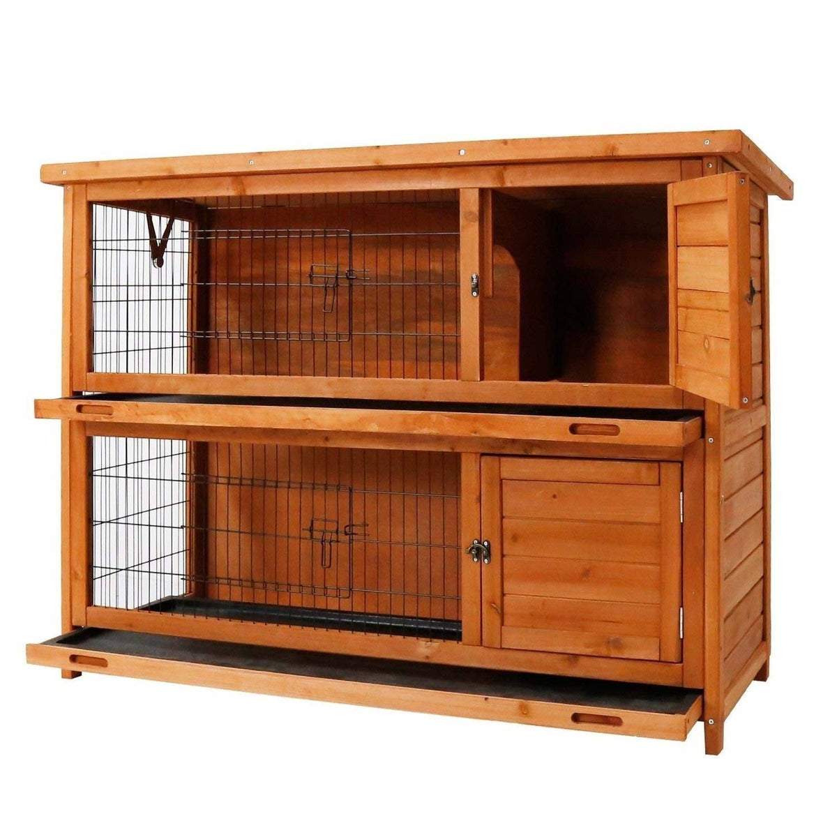 Wooden Rabbit Hutch Bunny Cage Small Animal Pet Cage G56348
