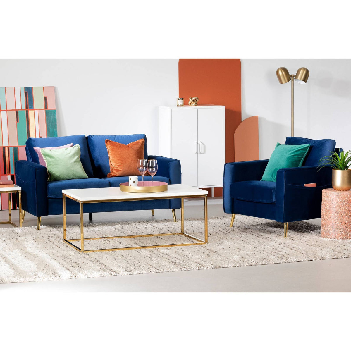 Dark Blue 1-Seat Sofa X48403