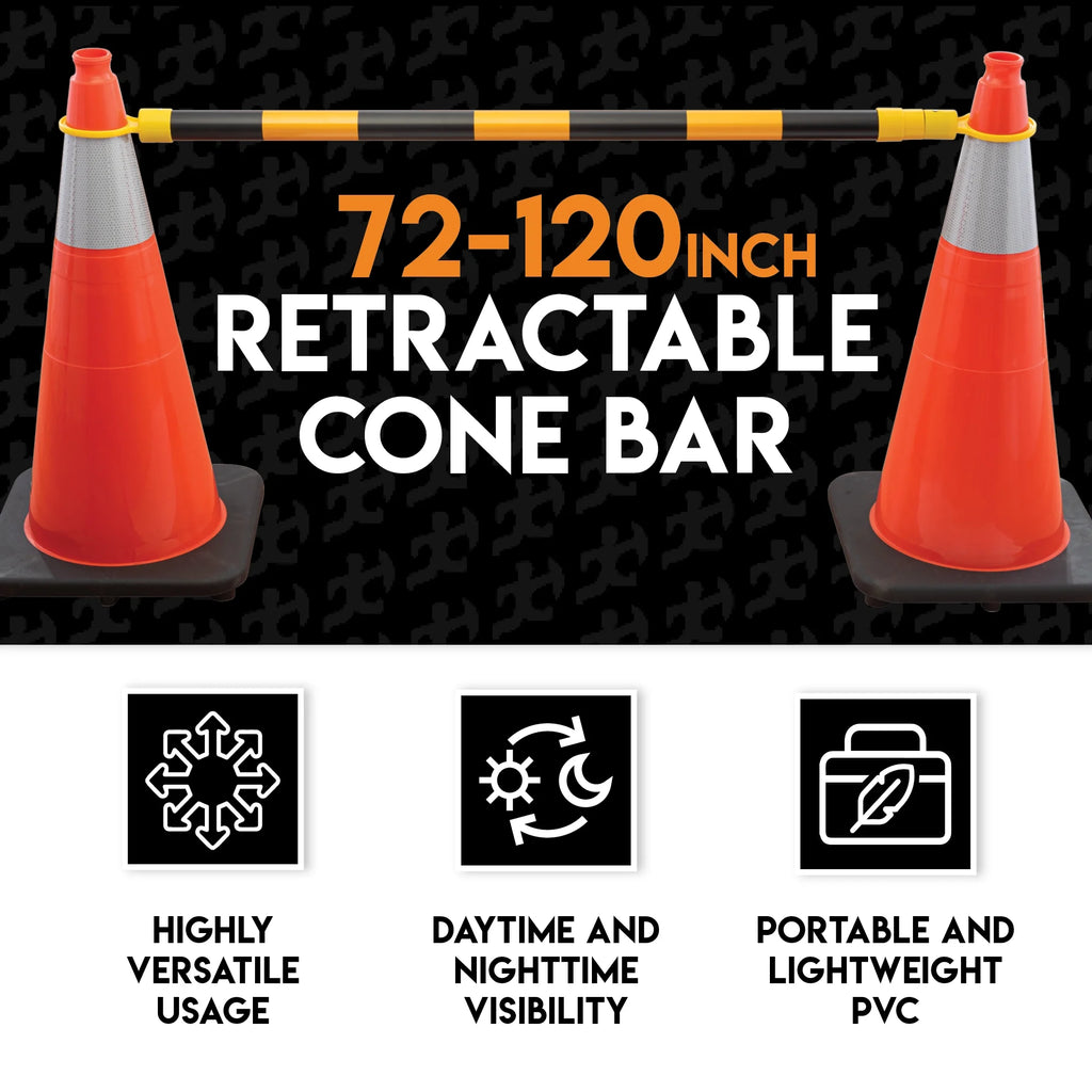 Yellow and Black Retractable Safety Barrier Barricade R99529