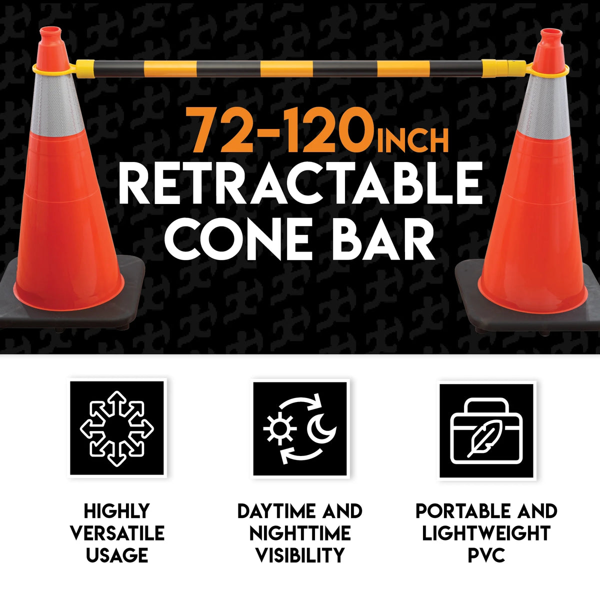 Yellow and Black Retractable Safety Barrier Barricade R99529
