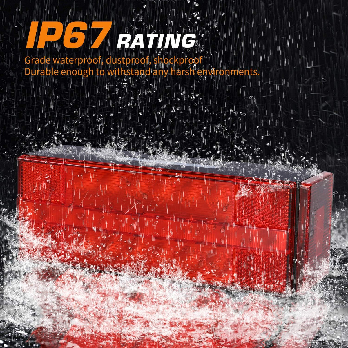 Submersible LED Trailer Light Kit, Waterproof Tail Lights H486032
