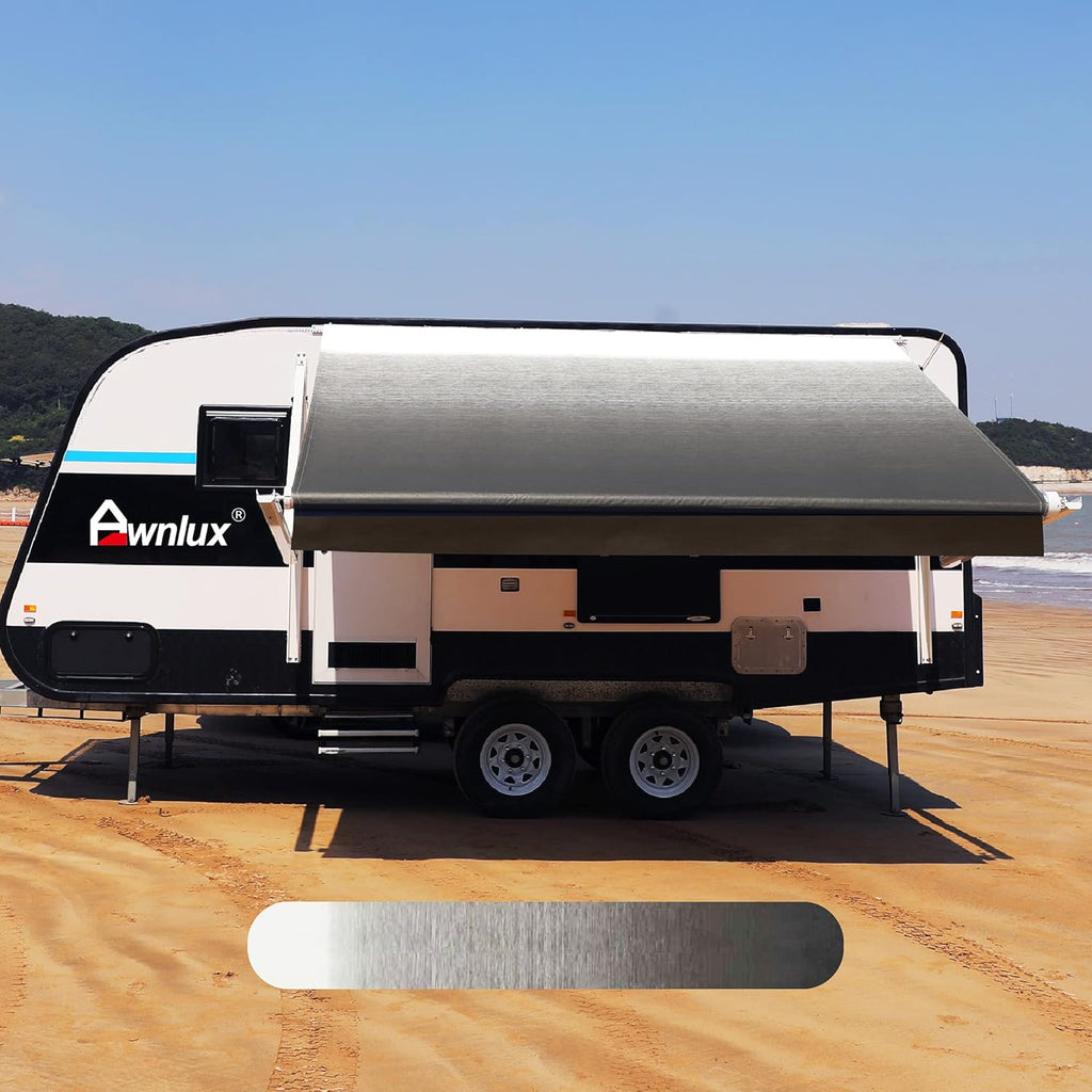 RV Awning Fabric Replacement Waterproof Vinyl Shade Screen Gray 12' M168