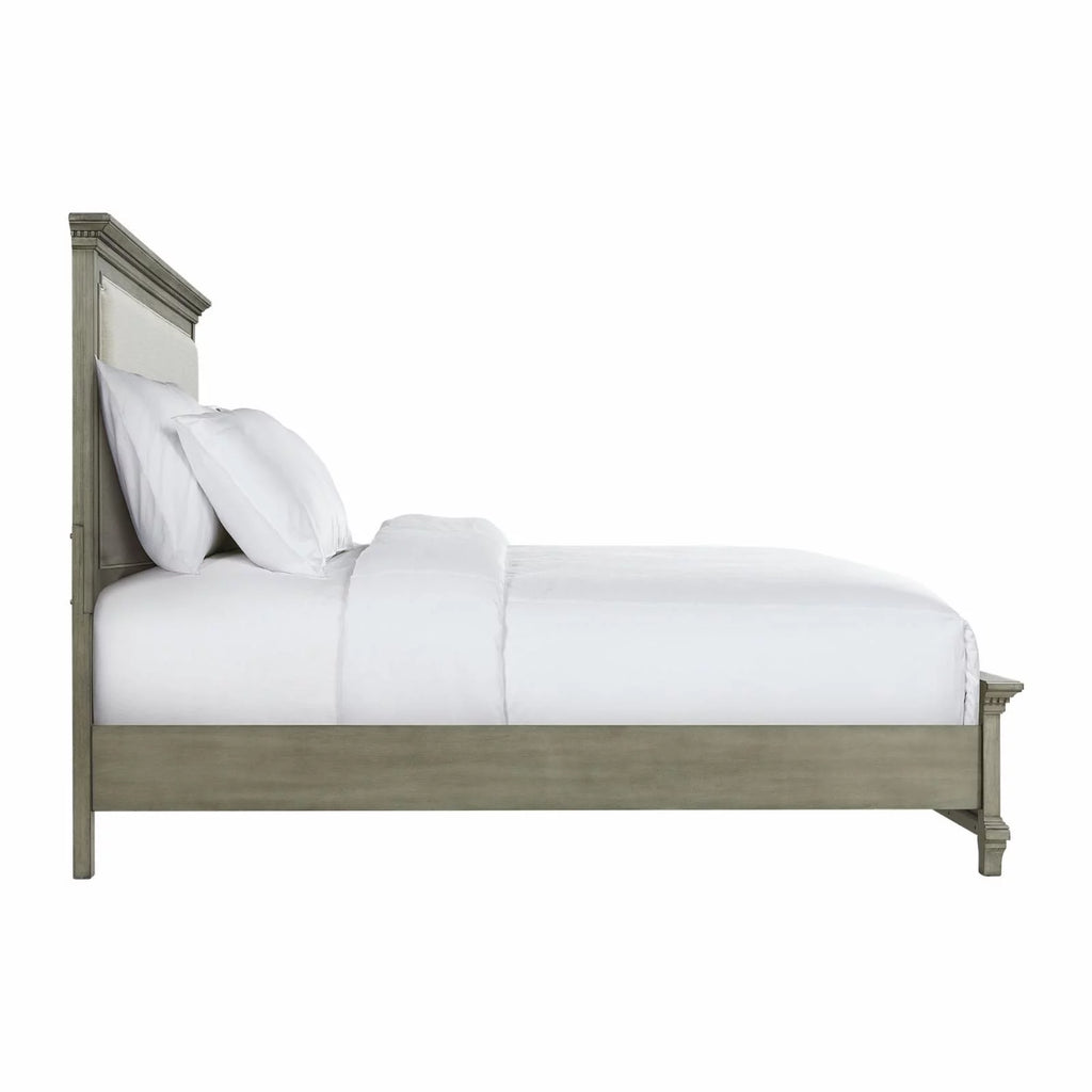 King Grey Wood Panel Bed B52591