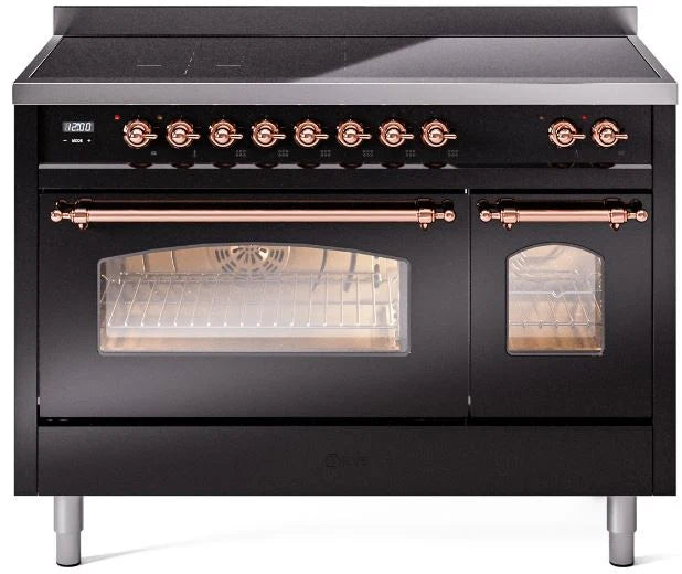 48 Induction Range with Electric Oven in Black with Copper Trim V269118