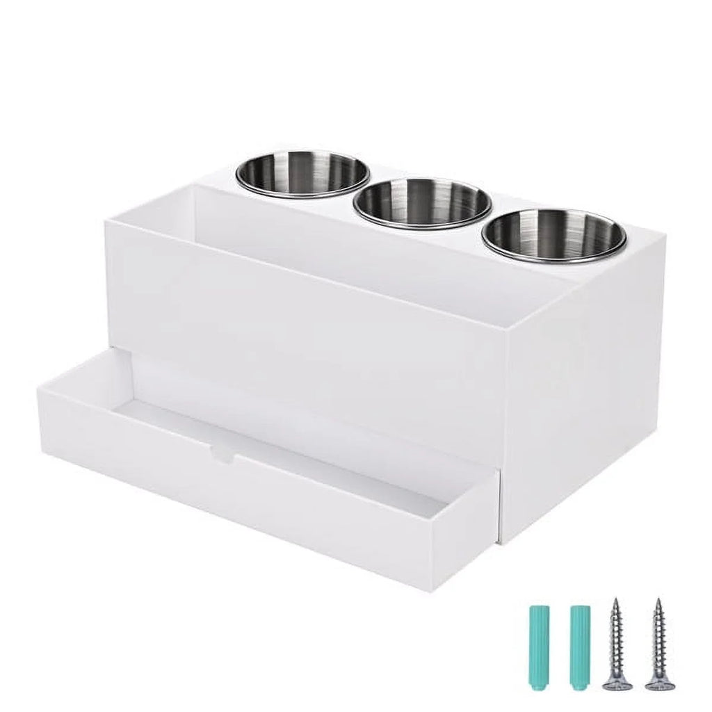 Wall Mount Hair Tool Organizer with 3 Removable Cups E963610