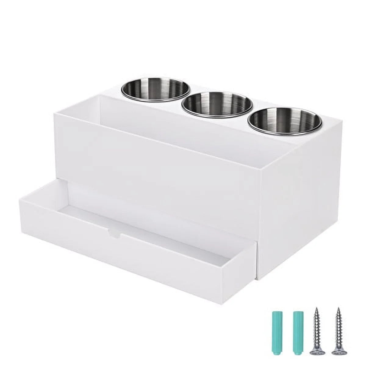 Wall Mount Hair Tool Organizer with 3 Removable Cups E963610