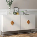 White Modern 4 Door Storage Sideboard Cabinet P919722