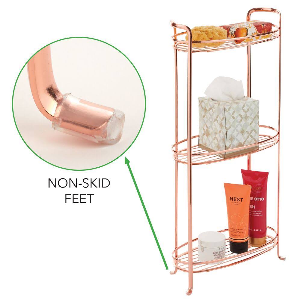 3 Tier Metal Bathroom Shelving Unit with 3 Basket Bins L1191