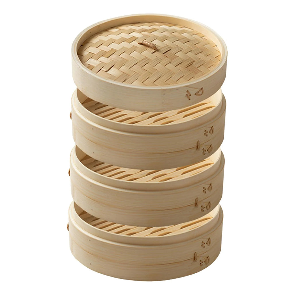 Bamboo Steamer Basket 3 Tier Dia 25.4cm F226178