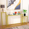 Narrow Faux Marble Sofa Table Set of 3 J175