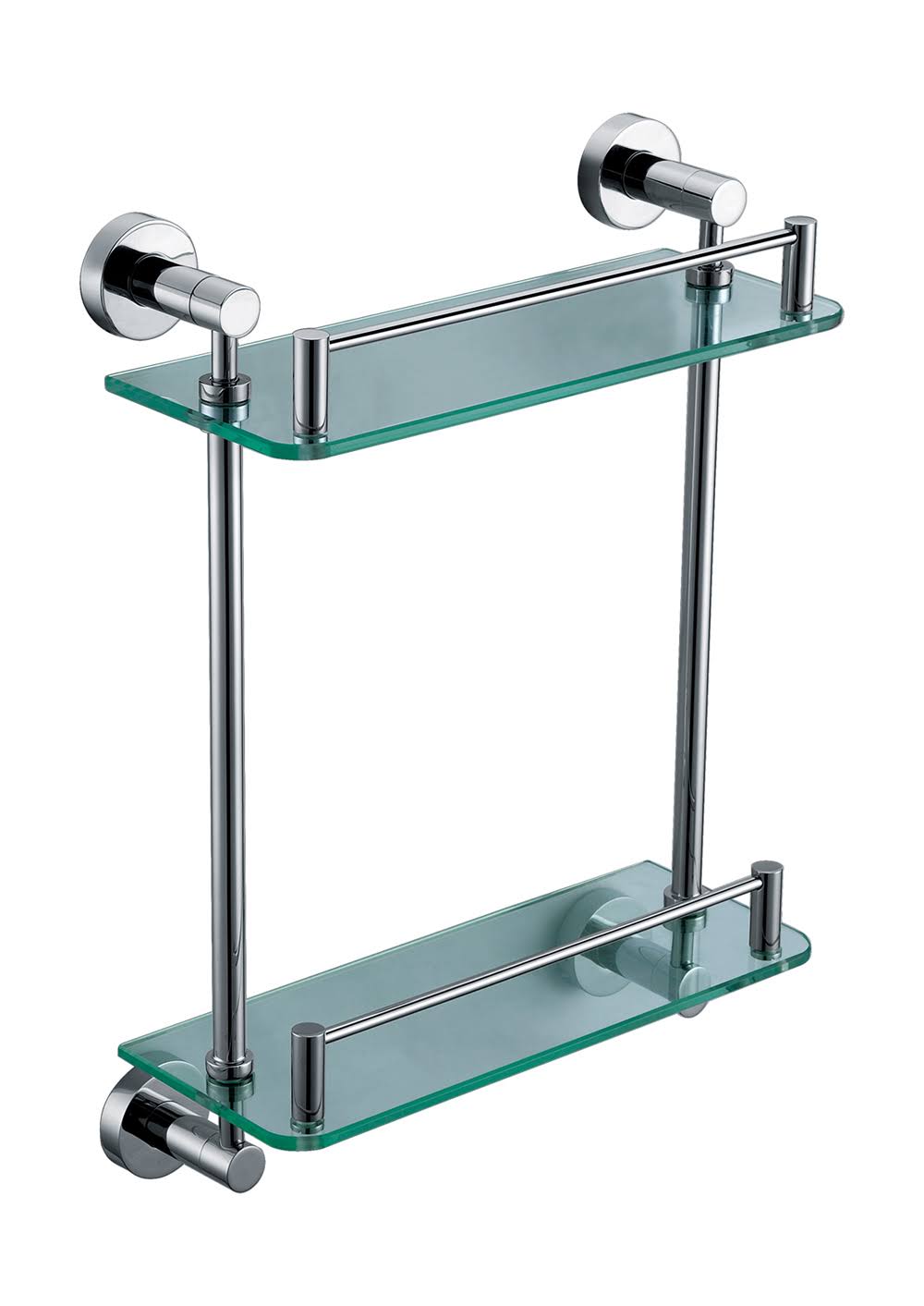 Polished Chrome Double Glass Shower Shelf Q96438