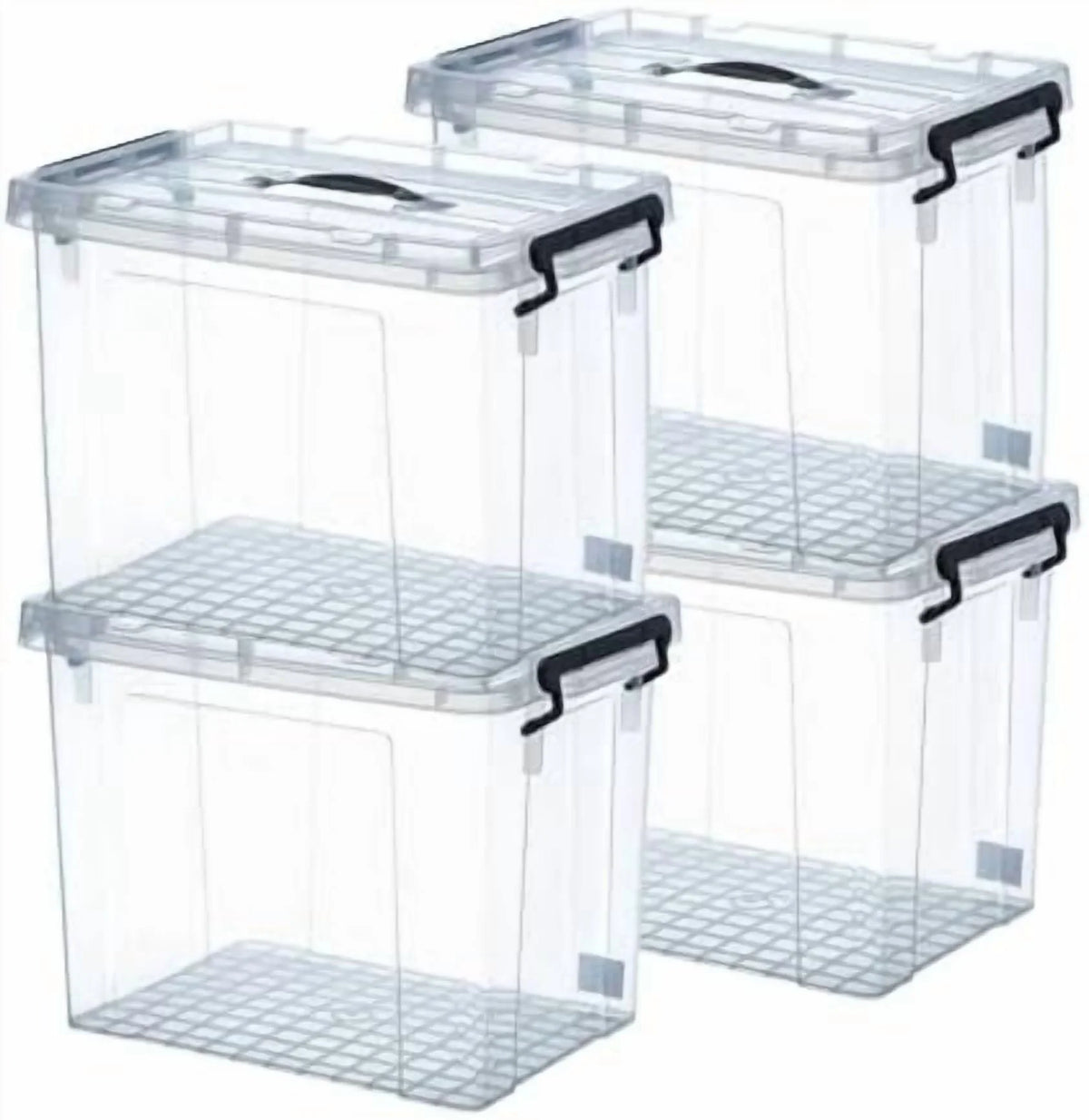 100 Quart 4-Pack Clear Plastic Storage Bins with Lids V53370