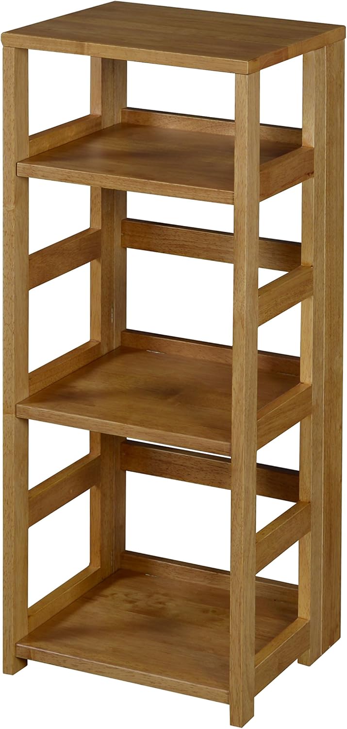 Square Folding Bookcase, 34-inch, Medium Oak X711627