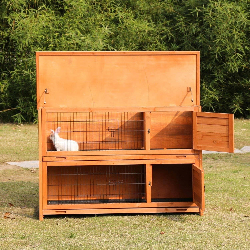 Wooden Rabbit Hutch Bunny Cage Small Animal Pet Cage G56348