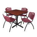 42" Square Breakroom Table & 4 Stack Chairs E45787