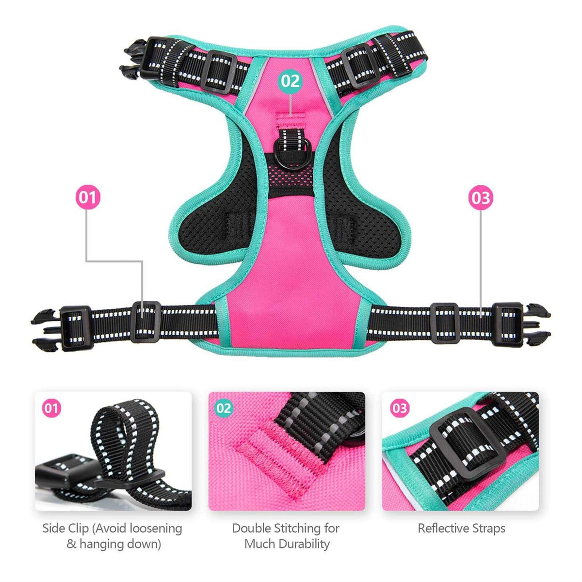 No Pull Reflective Dog Harness with Handle P52823