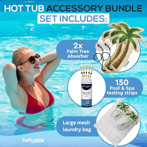 Hot Tub Scum Absorber 2-Pack with 150 Water Test Strips U4908
