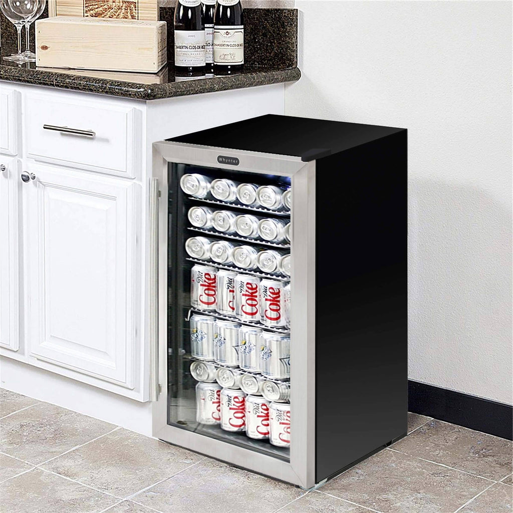 Stainless Steel Beverage Refrigerator With Lock Q116