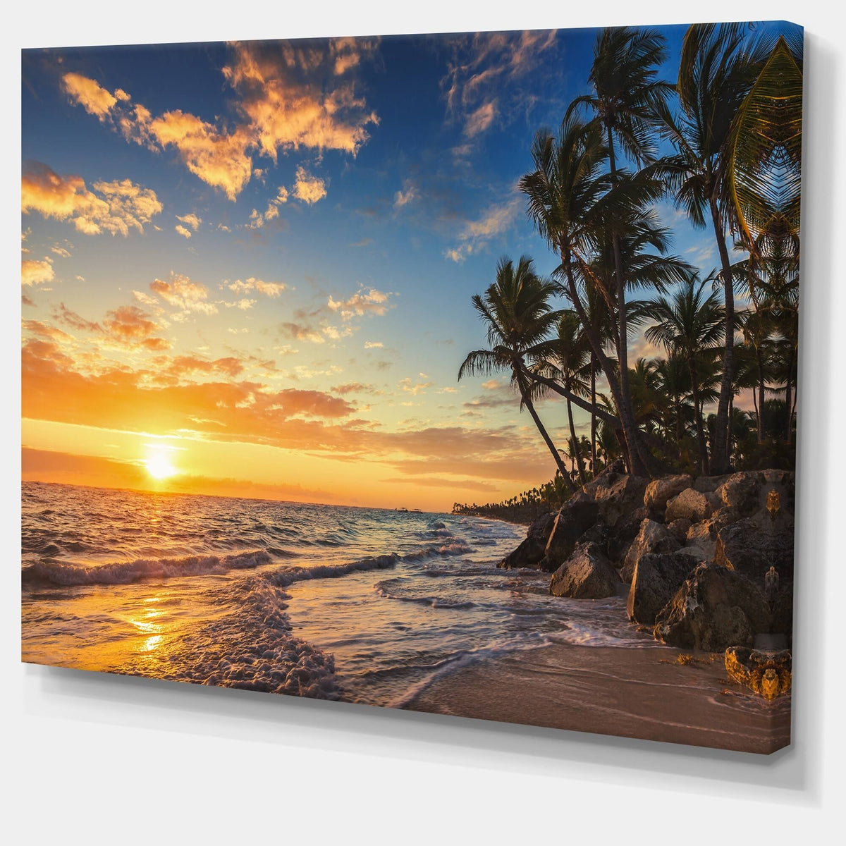 Tropical Island Beach Canvas 40 in. Wide x 20 in. High V873855
