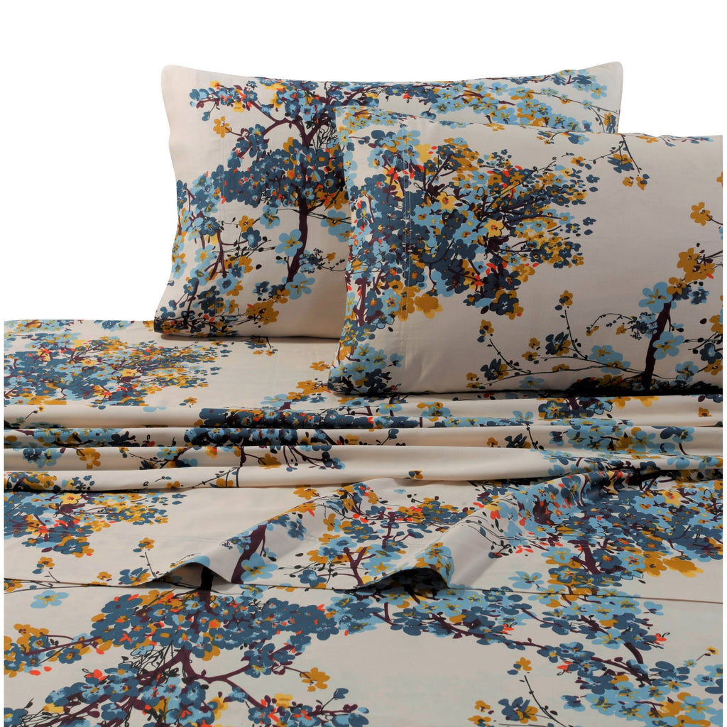 300 Thread Count Cotton Sateen Deep Pocket Bed Sheet Set - Twin T20986