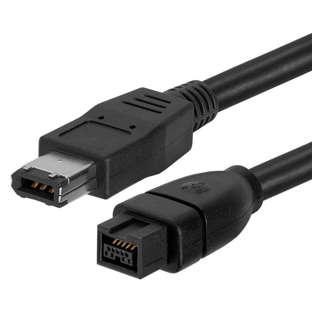 9 PIN/6PIN Firewire 800 to Firewire 400 Cable, 6ft, Black H356442