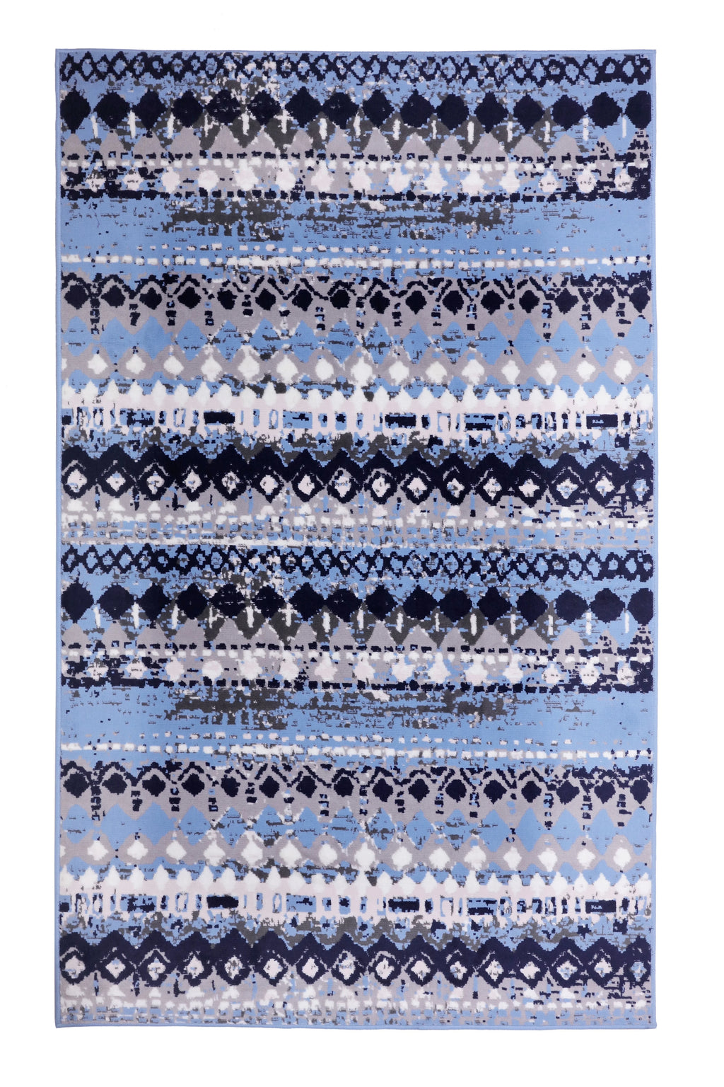 Light Blue Geometric Pattern Rug K758