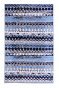 Light Blue Geometric Pattern Rug K758