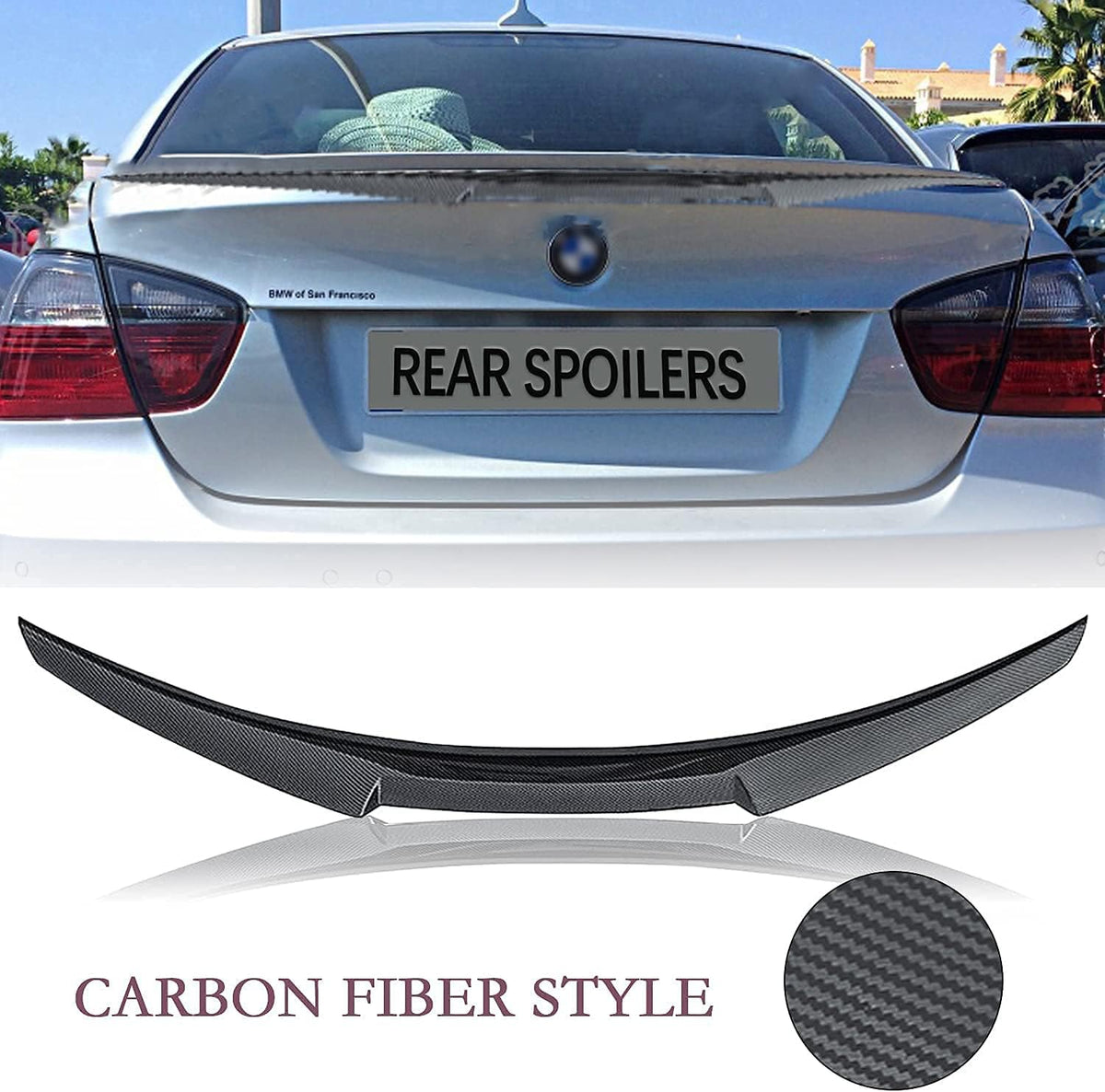 Carbon Fiber Style Spoiler Wing U47989