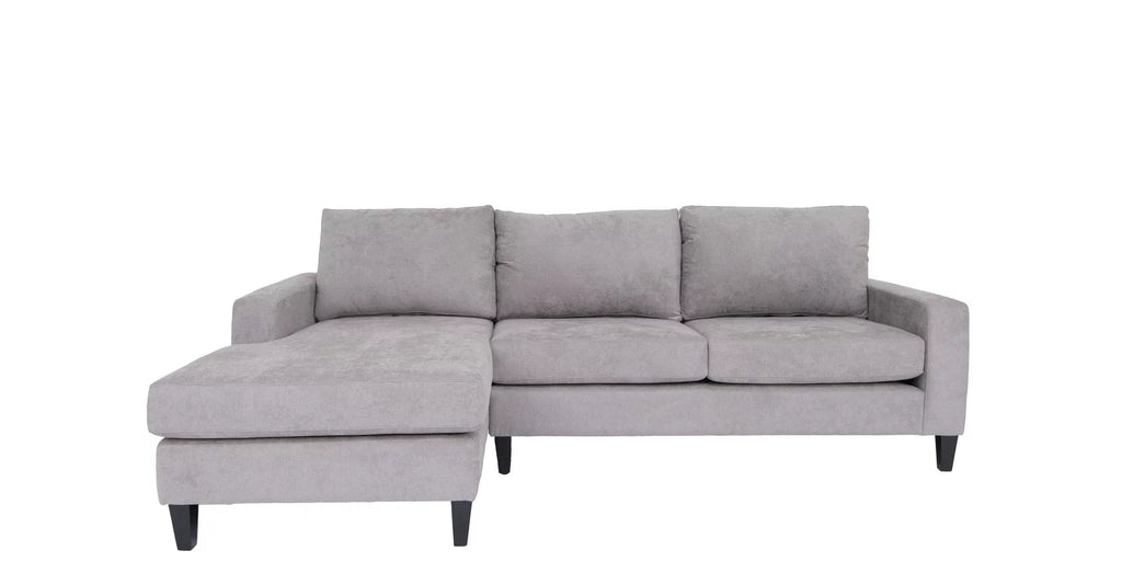 Grey L Shaped Sectional Sofa with Solid Wood Frame N8158