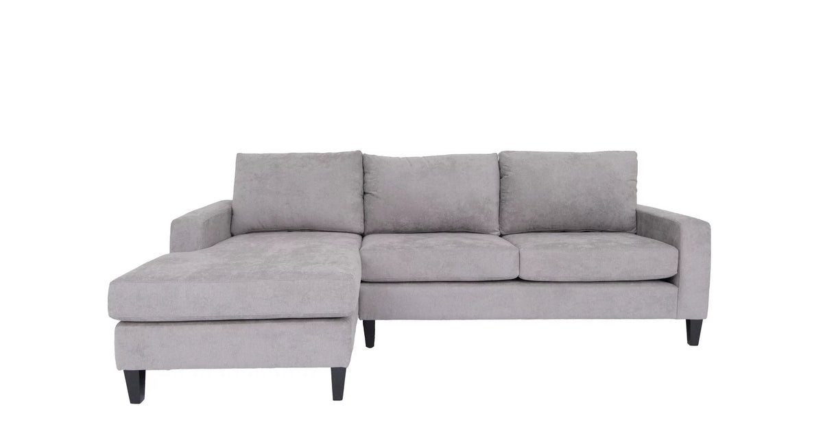 Grey L Shaped Sectional Sofa with Solid Wood Frame N8158