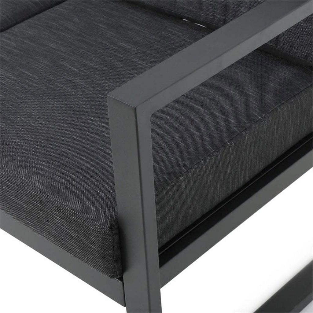12-Piece Outdoor Aluminum Sectional Sofa Set in Black I9986