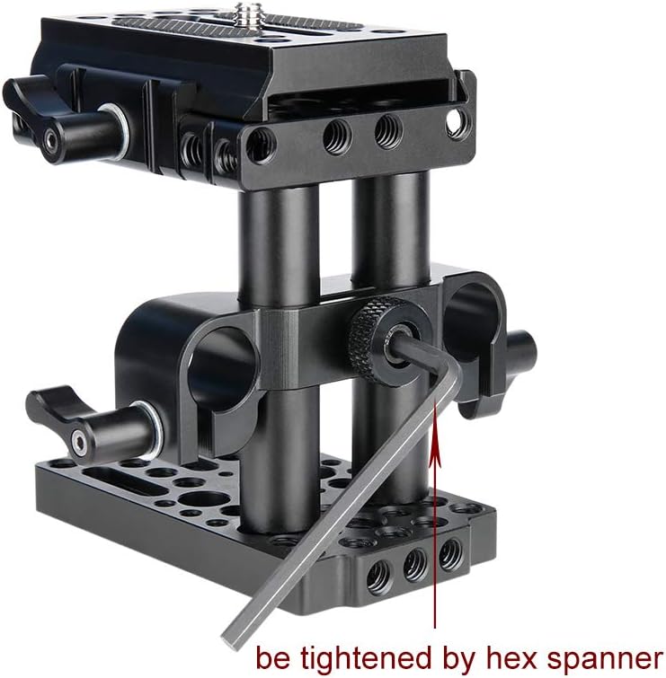 15mm Rail Riser Rig System Quick Release Base Kit with QR Plate Rod Riser Clamp Short Rods S798