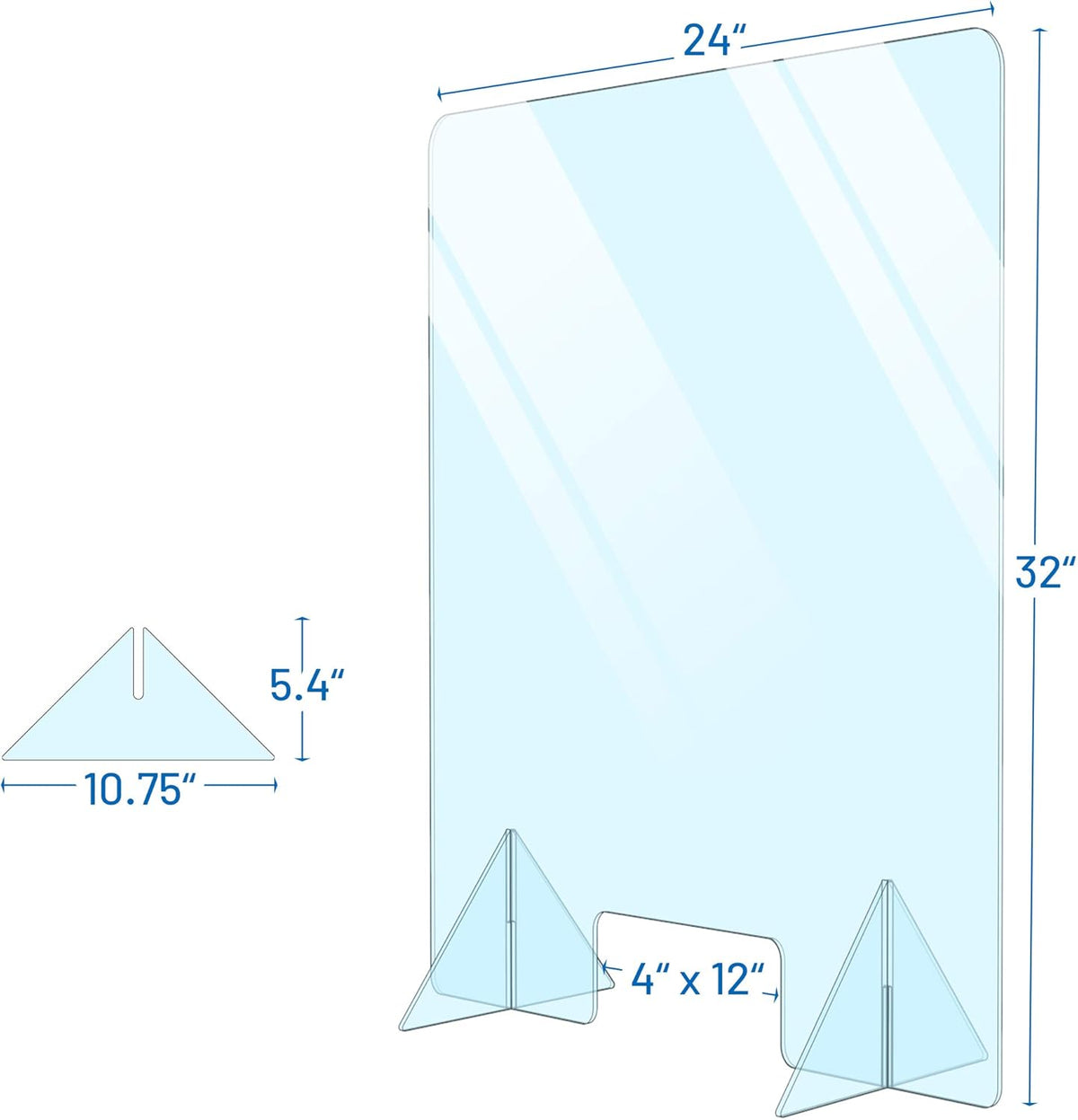 Plexiglass Sneeze Guard Shield for Counter W48131