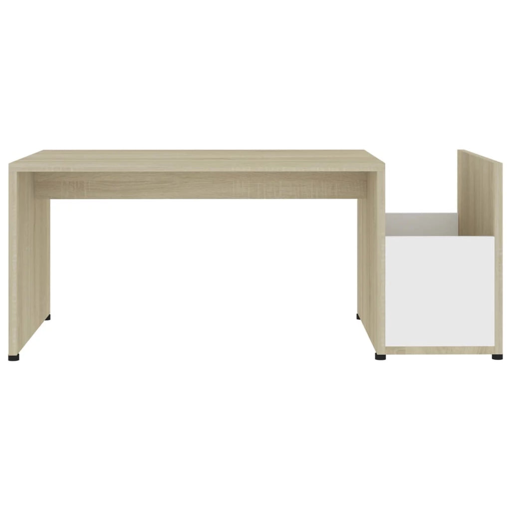 White and Sonoma Oak Coffee Table with Side Storage Compartment S61921
