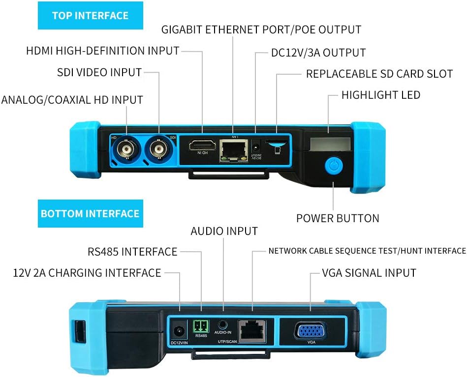 5 in 1 CCTV Tester Camera Tester IP Coaxial High-Definition POE HDMI Input U81624