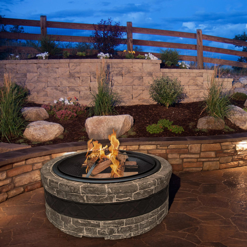 Wood Burning Fire Pit with Dome Screen & Poker M239