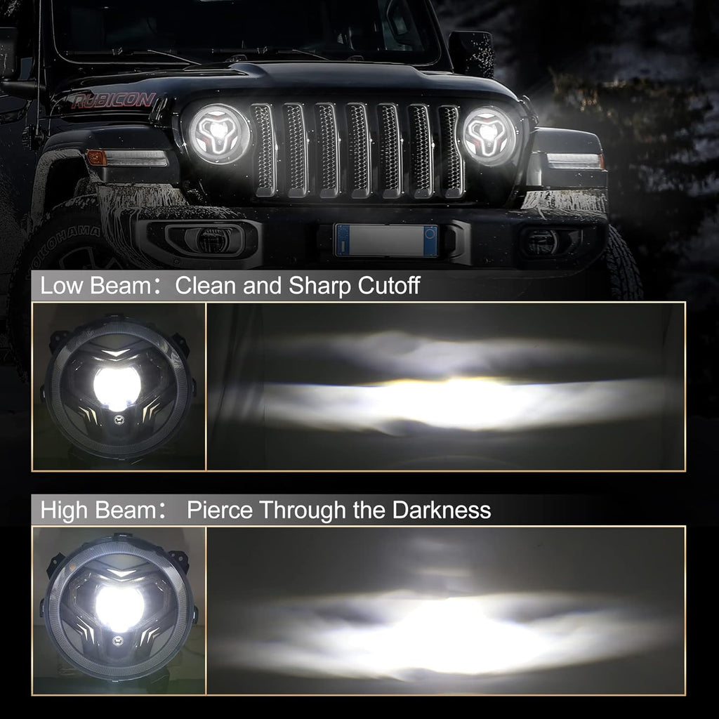 9 inch LED Headlights with DRL Turn Signal Light B7521
