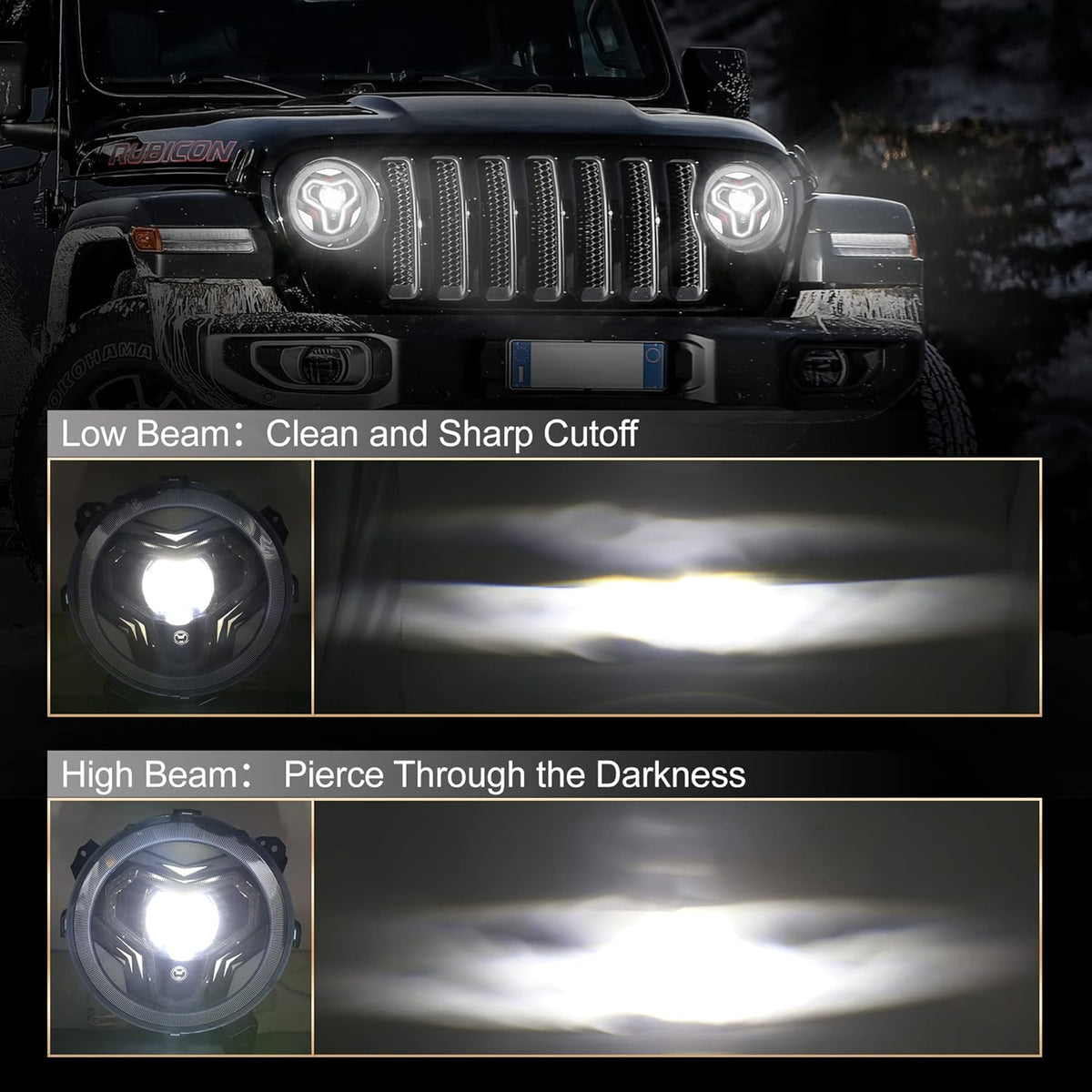 9 inch LED Headlights with DRL Turn Signal Light B7521
