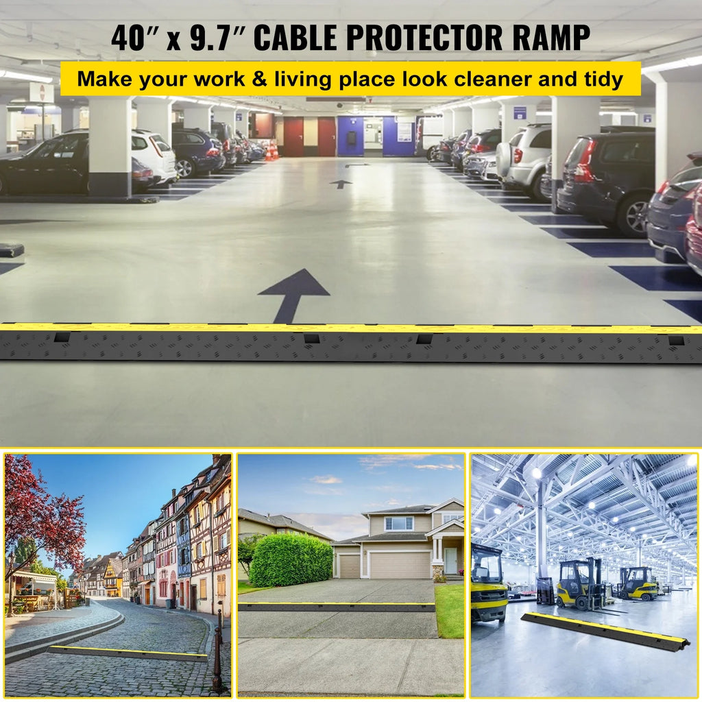5 PCS 2-Cable Rubber Speed Bump Cable Protector Ramp A980