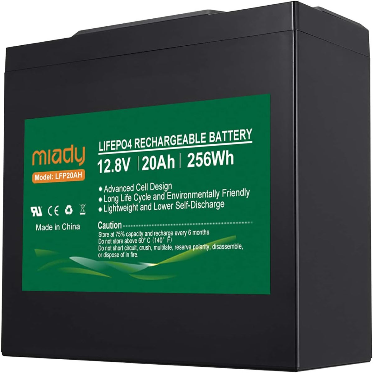 12V 100Ah Lithium Phosphate Battery, 2000+ Cycles LiFePO4 Battery O4774